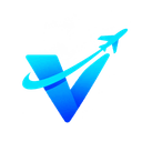 CrewViber logo — cyan and blue V with airplane
